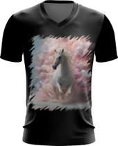 Camiseta Gola V Cavalo Explosão de Cores Hipnotizante 2