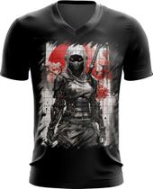 Camiseta Gola V Ciborgue Ninja Robô Espreita 14