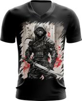 Camiseta Gola V Ciborgue Ninja Robô Espreita 9