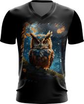 Camiseta Gola V Coruja Ave Rapina Noturna Sabedoria 6