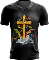 Camiseta Gola V da Cruz de Jesus Igreja Fé 31