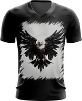 Camiseta Gola V de Águia Asas Coragem Visão 5 Camiseta Gola V de Águia Asas Coragem Visão 5