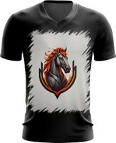 Camiseta Gola V de Cavalo Flamejante Fire Horse 6