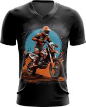 Camiseta Gola V de Motocross Moto Adrenalina 12