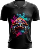 Camiseta Gola V de Tartaruga Marinha Neon Style 6