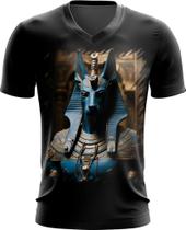 Camiseta Gola V Deus Egípcio Anubis Mortos 1