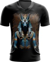 Camiseta Gola V Deus Egípcio Anubis Mortos 2