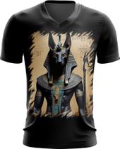 Camiseta Gola V Deus Egípcio Anubis Mortos 4