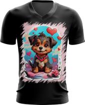 Camiseta Gola V Dia dos Namorados Cachorrinho 11 - Kasubeck Store