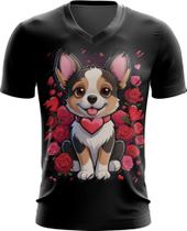 Camiseta Gola V Dia dos Namorados Cachorrinho 17 - Kasubeck Store