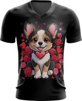 Camiseta Gola V Dia dos Namorados Cachorrinho 17 Camiseta Gola V Dia dos Namorados Cachorrinho 17