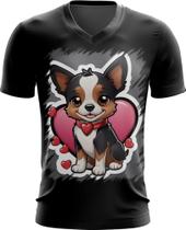 Camiseta Gola V Dia dos Namorados Cachorrinho 23 - Kasubeck Store