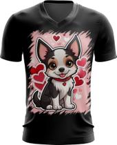 Camiseta Gola V Dia dos Namorados Cachorrinho 26 Camiseta Gola V Dia dos Namorados Cachorrinho 26