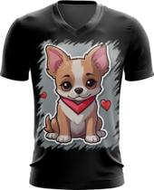 Camiseta Gola V Dia dos Namorados Cachorrinho 7