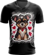 Camiseta Gola V Dia dos Namorados Cachorrinho 9 Camiseta Gola V Dia dos Namorados Cachorrinho 9
