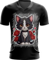 Camiseta Gola V Dia dos Namorados Gatinho 15