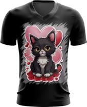 Camiseta Gola V Dia dos Namorados Gatinho 22 - Kasubeck Store