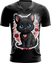 Camiseta Gola V Dia dos Namorados Gatinho 25 - Kasubeck Store