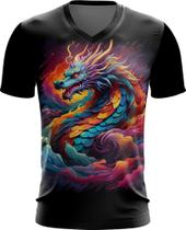 Camiseta Gola V Dragão Chinês Lendário Mito 2