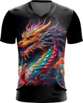 Camiseta Gola V Dragão Chinês Lendário Mito 3