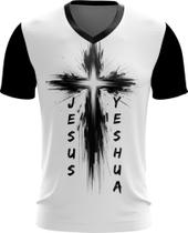 Camiseta Gola V Dryfit Jesus Cristo Yeshua Cristã Gospel 1v