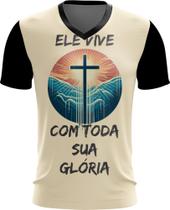 Camiseta Gola V Dryfit Jesus Ele Vive Cristã Gospel Deus 1v