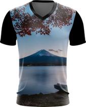 Camiseta Gola V Dryfit Monte Fuji Japão Vulcão Japan Vulcan 1v Camiseta Gola V Dryfit Monte Fuji Japão Vulcão Japan Vulcan 1v