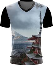 Camiseta Gola V Dryfit Monte Fuji Japão Vulcão Japan Vulcan 3v