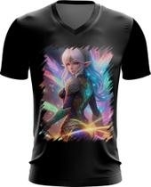 Camiseta Gola V Elfa Linda na Floresta Mágica 4