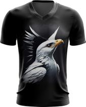 Camiseta Gola V Falcão Branco Visão Determinação 4 Camiseta Gola V Falcão Branco Visão Determinação 4