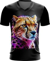 Camiseta Gola V Guepardo Ondas Magnéticas Vibrante 5 - Kasubeck Store