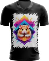 Camiseta Gola V Hamster Neon Pet Estimação 19