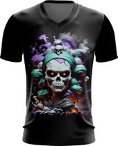 Camiseta Gola V La Muerte Mexicana Dama Esqueleto 6