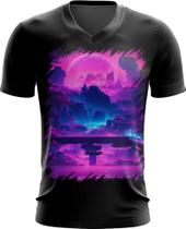 Camiseta Gola V Landscape Futuro Vaporwave 5