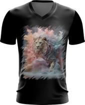 Camiseta Gola V Leão Rei Explosão de Cores Hipnotizante 3