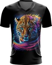 Camiseta Gola V Leopardo Velocidade Felino Panthera 6