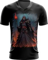 Camiseta Gola V Lich Ancião Desenhado Magia 5 Camiseta Gola V Lich Ancião Desenhado Magia 5