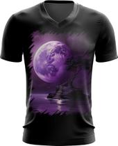 Camiseta Gola V Lua Púrpura Luar Roxo Moon Lunar 7