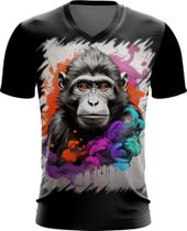 Camiseta Gola V Macaco Monkey Ilustrado Vetor 3 Camiseta Gola V Macaco Monkey Ilustrado Vetor 3