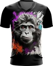 Camiseta Gola V Macaco Monkey Ilustrado Vetor 8 Camiseta Gola V Macaco Monkey Ilustrado Vetor 8
