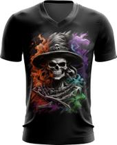 Camiseta Gola V Mago Caveira Trevas Magia 1