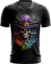 Camiseta Gola V Mago Caveira Trevas Magia 12