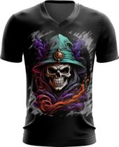 Camiseta Gola V Mago Caveira Trevas Magia 5