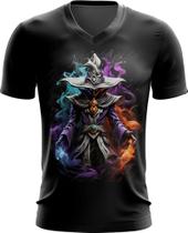 Camiseta Gola V Mago das Trevas Poder Magia 4 Camiseta Gola V Mago das Trevas Poder Magia 4