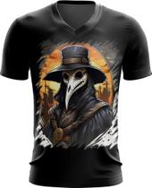 Camiseta Gola V Máscara da Peste Negra 11