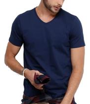 Camiseta Gola V Masculina Básica Lisa Algodão Camisa Blusa