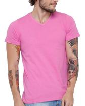 Camiseta Gola V Masculina Básica Lisa Algodão Camisa Blusa