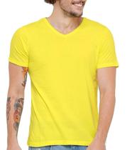 Camiseta Gola V Masculina Liso Algodão Camisa Atacado