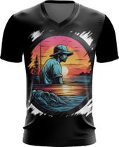 Camiseta Gola V Pesca Esportiva Pôr do Sol Peixes 13 - Kasubeck Store