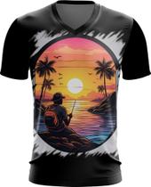 Camiseta Gola V Pesca Esportiva Pôr do Sol Peixes 16 - Kasubeck Store